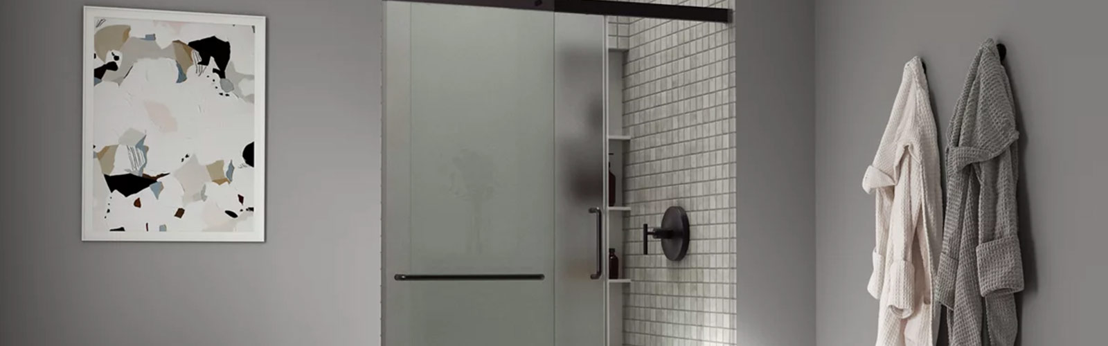Shower Door with frosted glass
