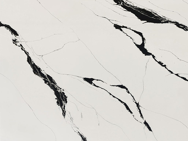 Countertop stone slab of Unique Calacatta Black Quartz