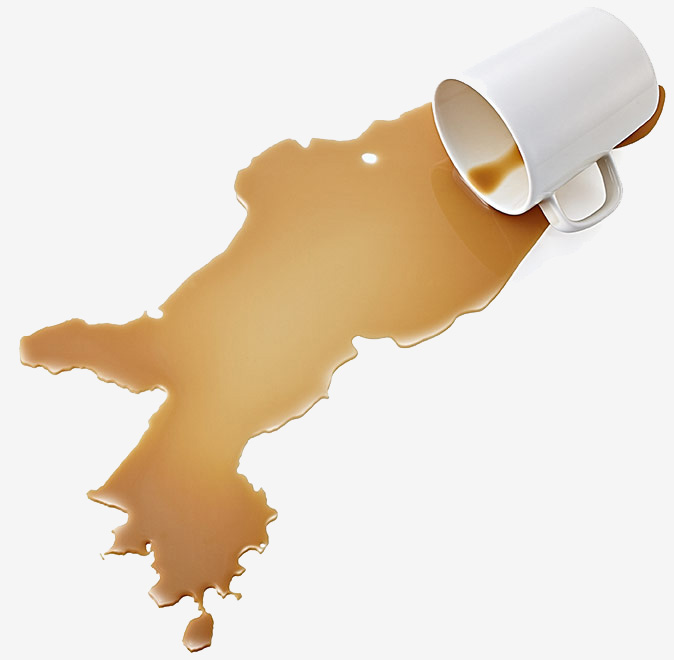 spilled coffee